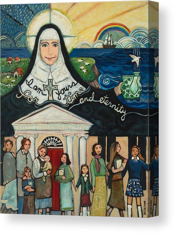 Jen Norton Canvas Print featuring the painting Mercy Foundress Catherine McAuley by Jen Norton