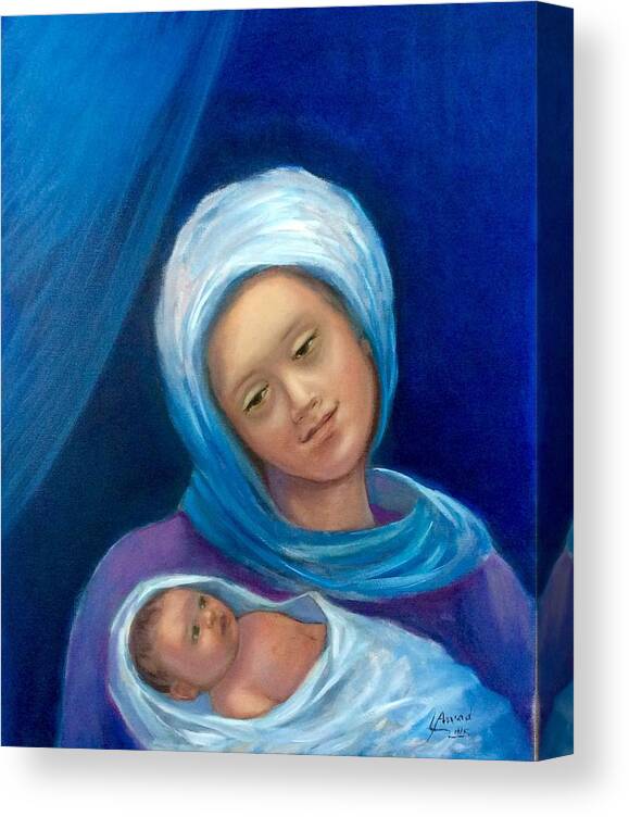 Christmas Canvas Print featuring the painting Merry Christmas by Laila Awad Jamaleldin