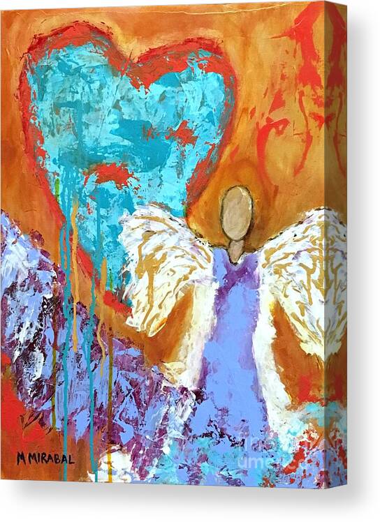Heart Canvas Print featuring the painting Message From The Heart by Mary Mirabal