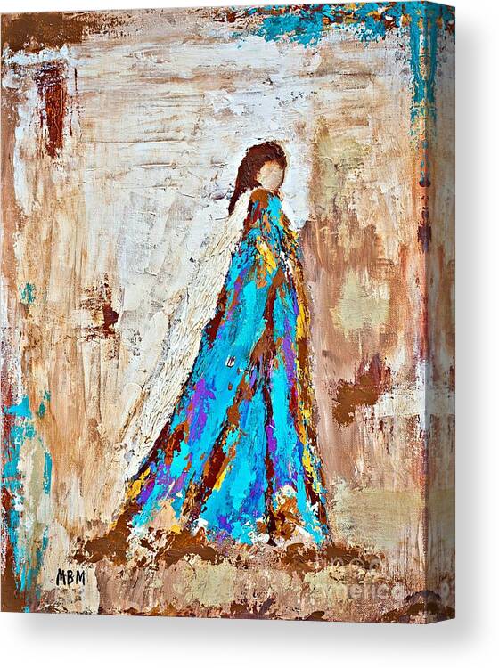 Angel Canvas Print featuring the painting Messenger by Mary Mirabal