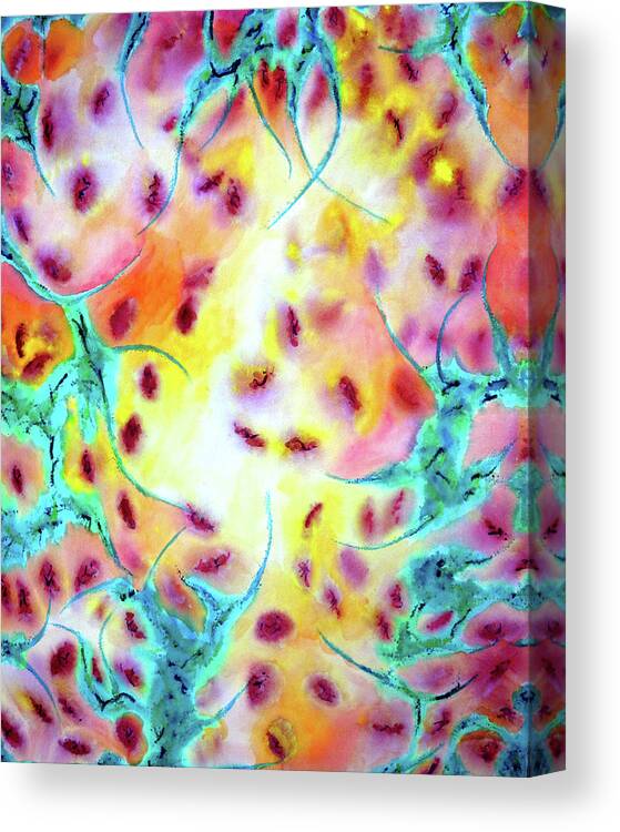 Bright Canvas Print featuring the painting Microcosmos by Lisa Lipsett