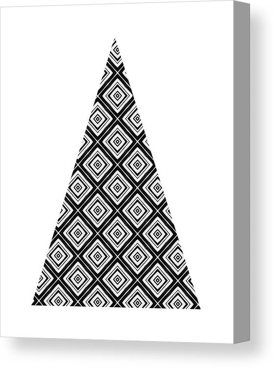 Black And White Canvas Print featuring the mixed media Modern Black and White Tree 1- Art by Linda Woods by Linda Woods