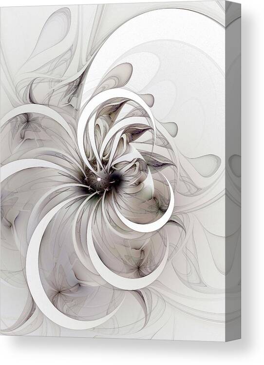 Digital Art Canvas Print featuring the digital art Monochrome flower by Amanda Moore
