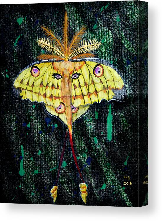 Eyes Canvas Print featuring the painting Mother Earth 813 by M E