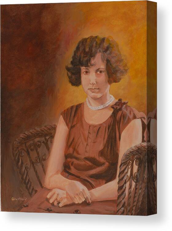 Woman Canvas Print featuring the painting Mother by Quwatha Valentine