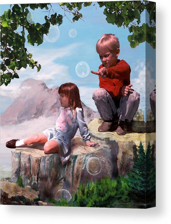 Landscape Canvas Print featuring the painting Mount Innocence by Steve Karol
