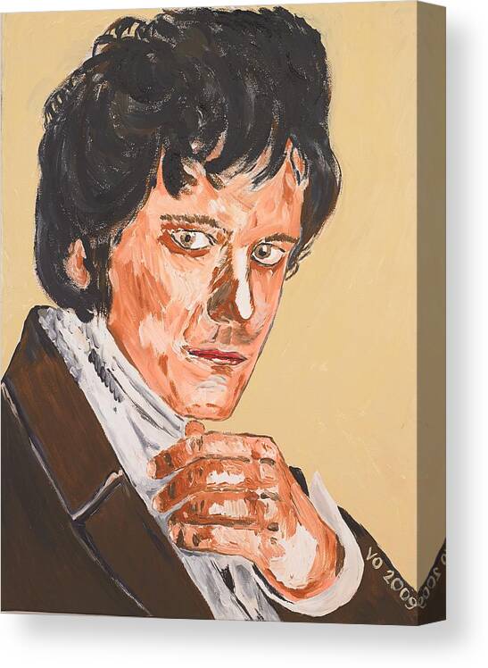 Darcy Canvas Print featuring the painting Mr. Darcy by Valerie Ornstein