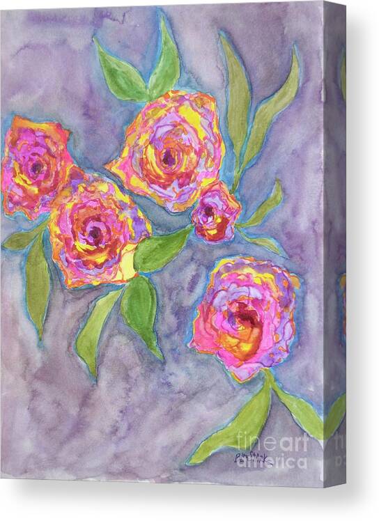  Canvas Print featuring the painting Multifarious Roses by Barrie Stark