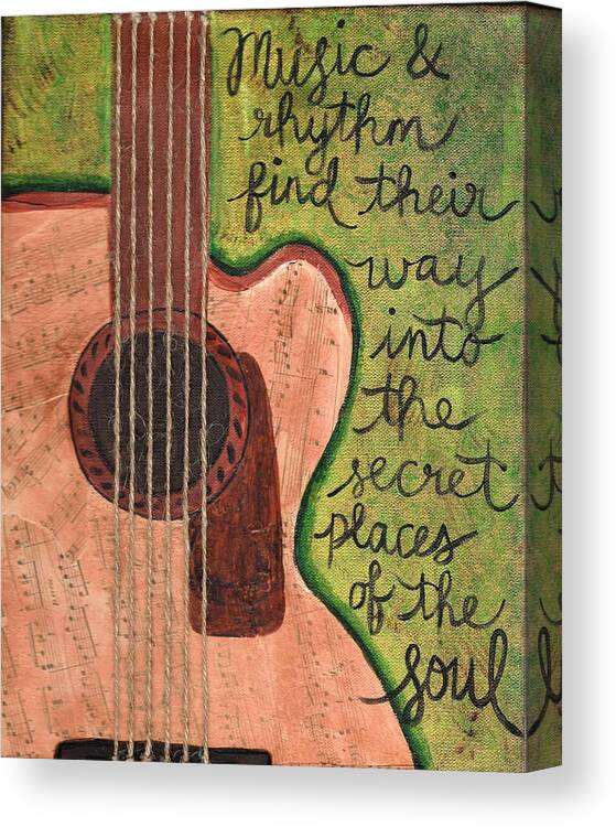 Mixed Media Canvas Print featuring the painting Music and Rhythm by Monica Martin