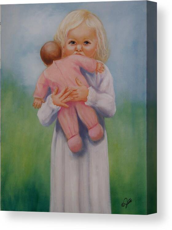 Oil Painting Canvas Print featuring the painting My Baby by Joni McPherson