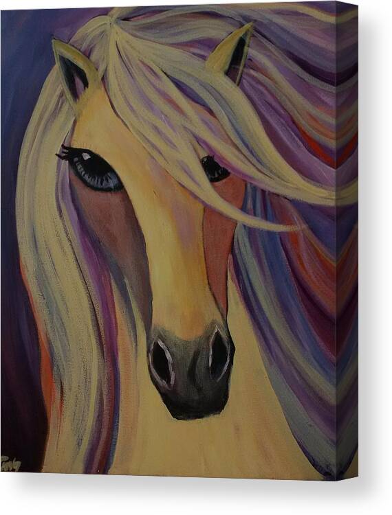 Horse Canvas Print featuring the painting My Horse by Lynne McQueen