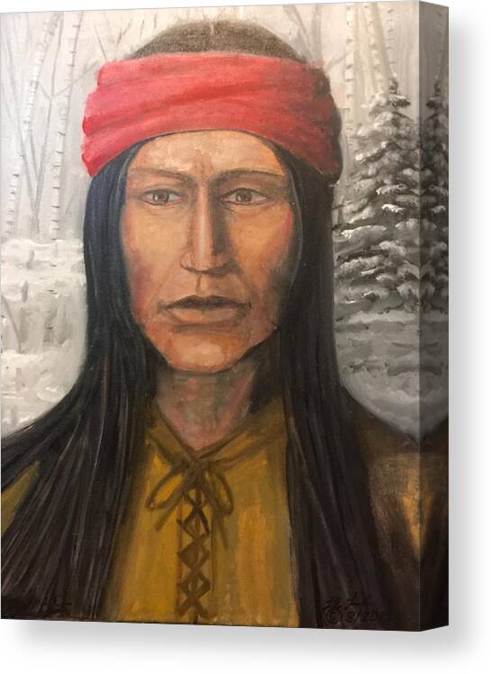 Art Canvas Print featuring the painting Native American Apache by Larry E Lamb