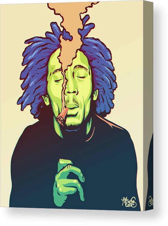 Bob Marley Canvas Print featuring the drawing Natural Mystic by Miggs The Artist