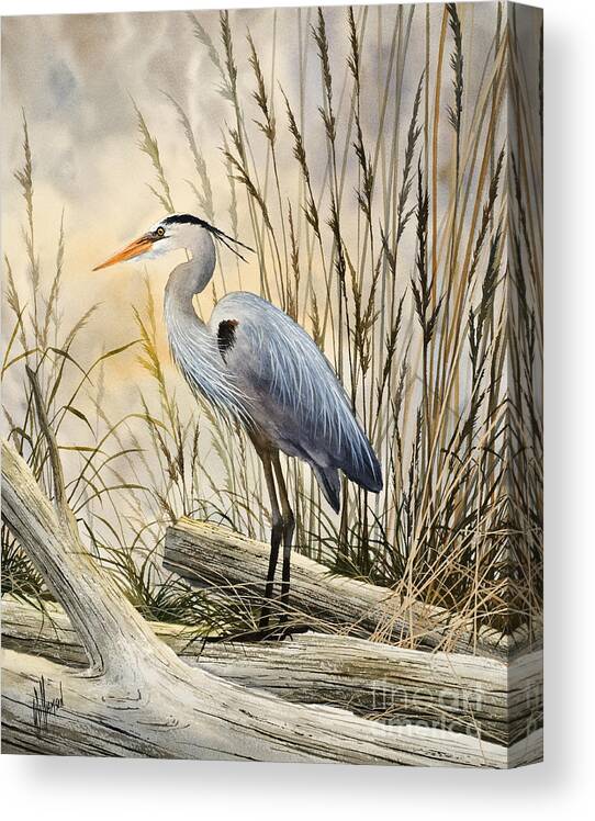 Heron Fine Art Prints Canvas Print featuring the painting Nature's Wonder by James Williamson