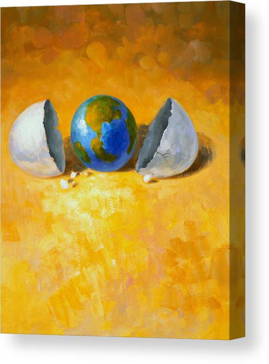 Globe Canvas Print featuring the painting New World by Andrew Judd