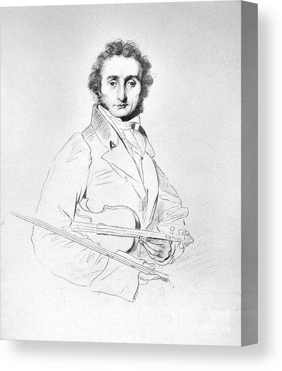 1831 Canvas Print featuring the photograph Nicolo Paganini (1782-1840) by Granger