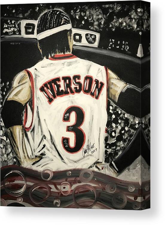Allen Iverson Canvas Print featuring the painting No Question Or Answer by Antonio Moore