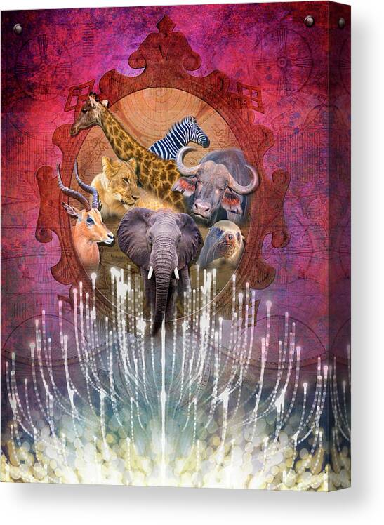 Noble Creatures Canvas Print featuring the digital art Noble Creatures by Linda Carruth