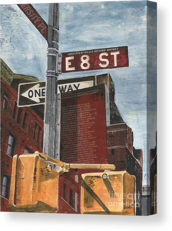 Nyc Canvas Print featuring the painting NYC 8th Street by Debbie DeWitt