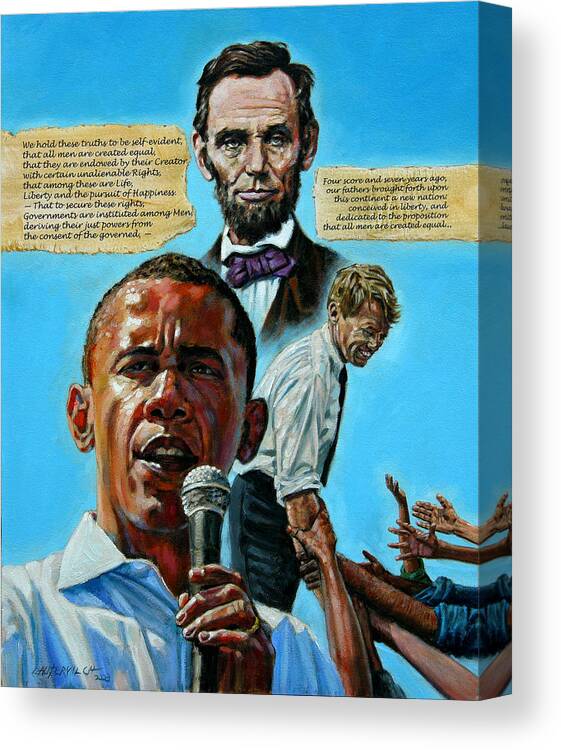 Obama Canvas Print featuring the painting Obamas Heritage by John Lautermilch