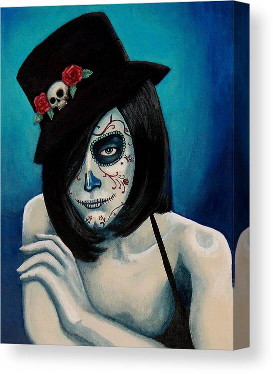 Girl Canvas Print featuring the painting Ojos Triste by Al Molina