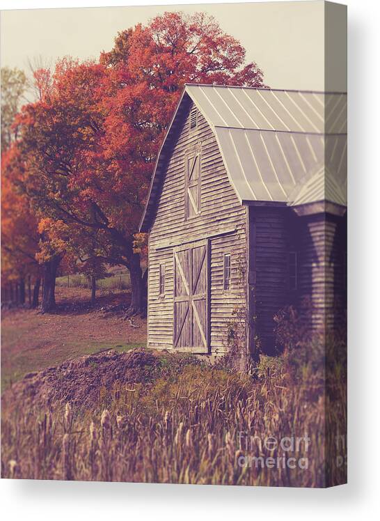 Farm Canvas Print featuring the photograph Old barn in Vermont by Edward Fielding