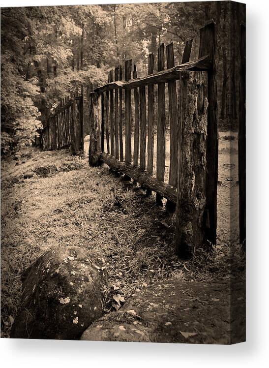 Rustic Canvas Print featuring the photograph Old Fence by Larry Bohlin