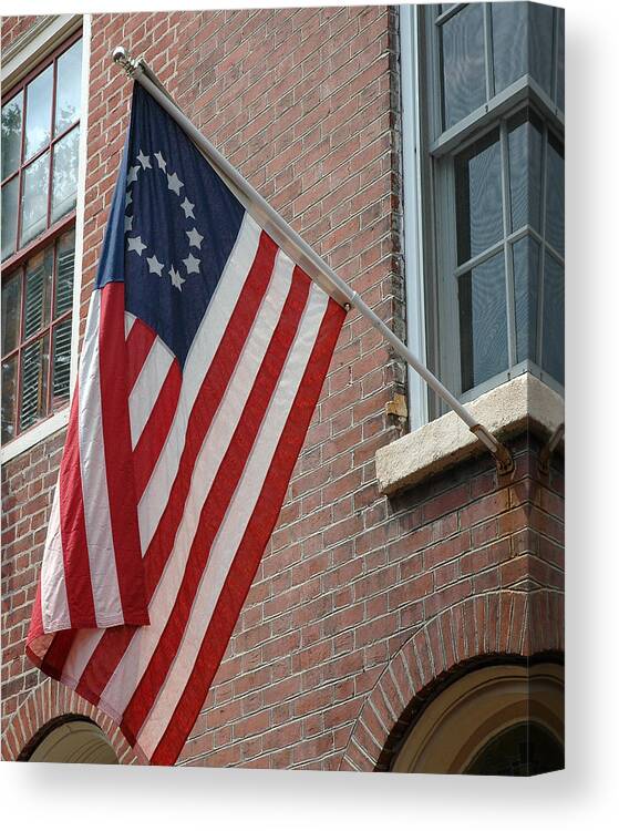 Flag Canvas Print featuring the photograph Old Glory - Philadelphia by Frank Mari