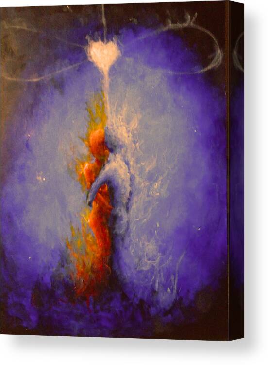 Soulmate Canvas Print featuring the painting On Beat by Jen Shearer
