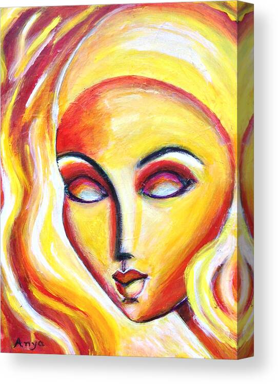 Meditation Canvas Print featuring the painting On Fire by Anya Heller
