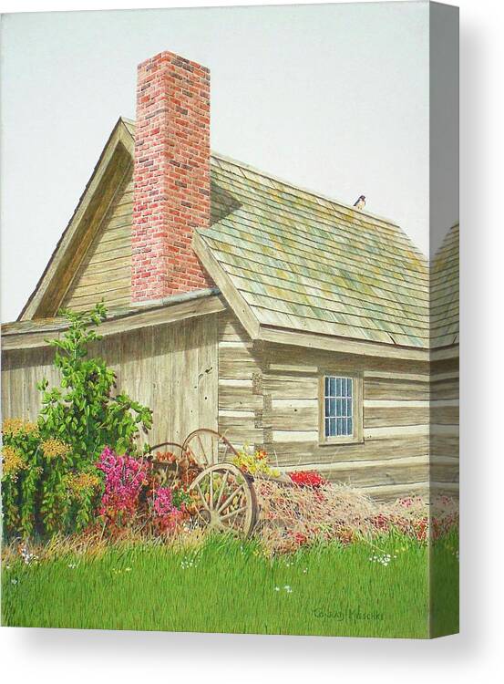 Pioneer Canvas Print featuring the painting Our Rural Heritage by Conrad Mieschke
