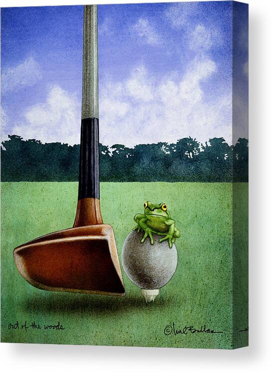 Golf Canvas Print featuring the painting Out of the woods... by Will Bullas