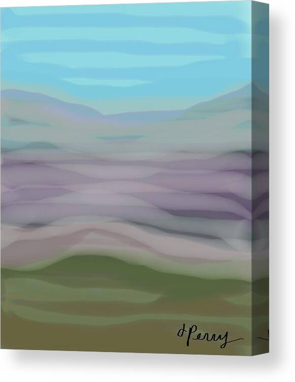 Landscape Art Prints Canvas Print featuring the painting Outlook by D Perry