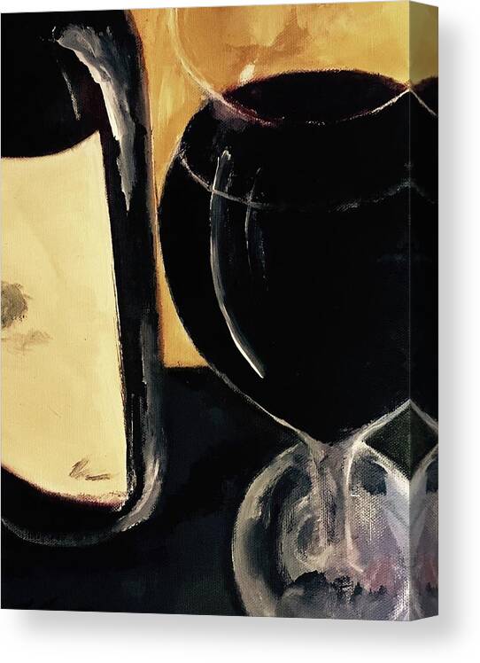Wine Canvas Print featuring the painting Over The Top by Lisa Kaiser