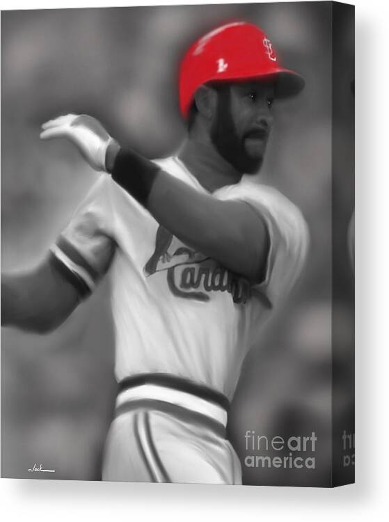 Ozzie Smith Canvas Print featuring the painting Ozzie Smith by Jack Bunds