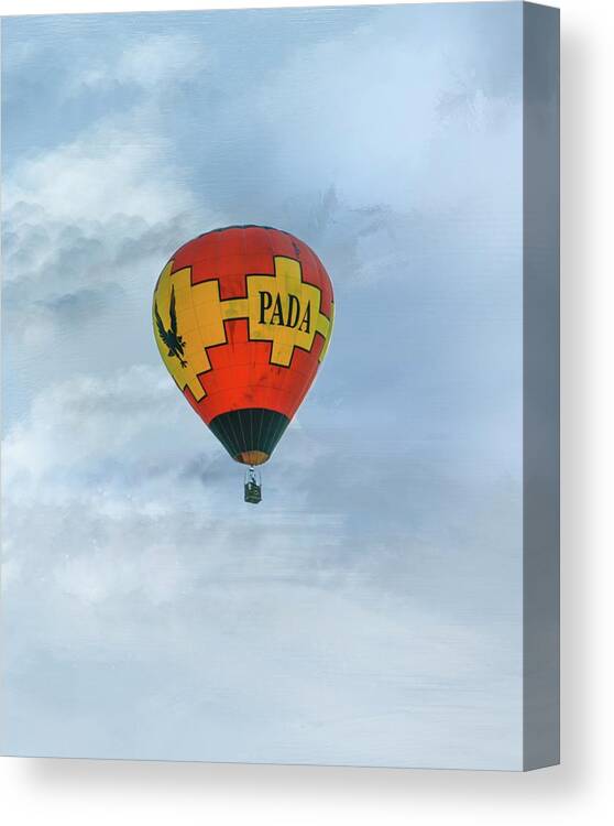 Hot Air Balloon Canvas Print featuring the photograph PADA Flying Hi by Mary Timman
