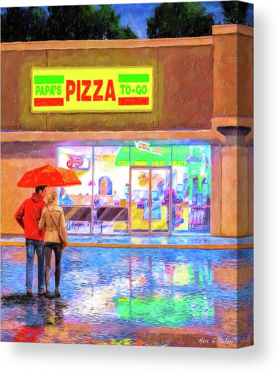 Georgia Canvas Print featuring the mixed media Warm Destination On A Rainy Night by Mark Tisdale