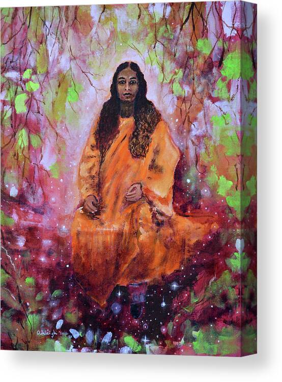 Paramhansa Yogananda Canvas Print featuring the painting Paramhansa Yogananda Wishing Tree by Ashleigh Dyan Bayer