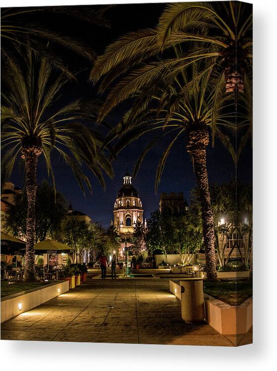 Pasadena Canvas Print featuring the photograph Pasadena City Hall after Dark by Randall Nyhof
