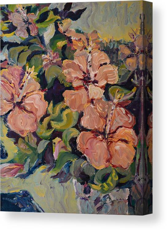 Flowers Canvas Print featuring the painting Passion in Dubrovnik by Julie Todd-Cundiff