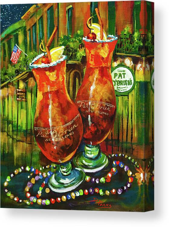 New Orleans Art Canvas Print featuring the painting Pat O' Brien's Hurricanes by Dianne Parks