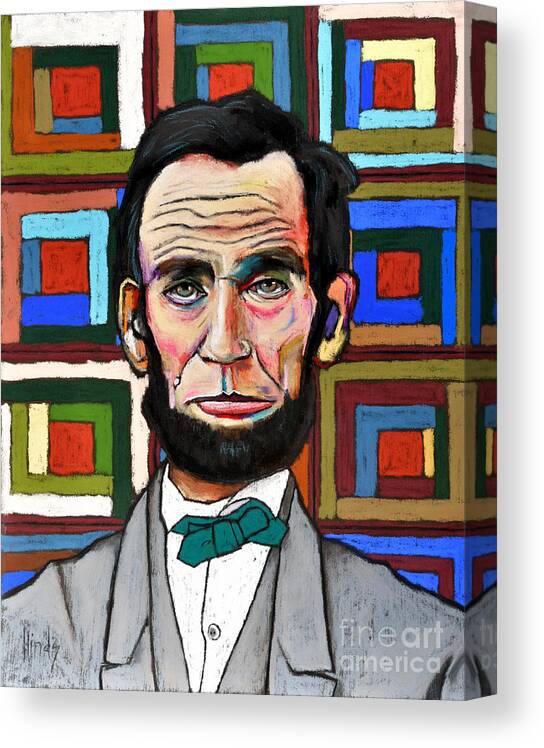 Abraham Canvas Print featuring the painting Patchwork Lincoln by David Hinds