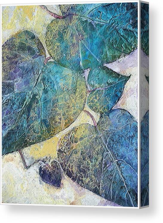 Acrylic Fluids And Inks With High Gloss Resin Finish Of Leaves And Early Morning Sunlight Canvas Print featuring the painting Path in life by Mary Sonya Conti