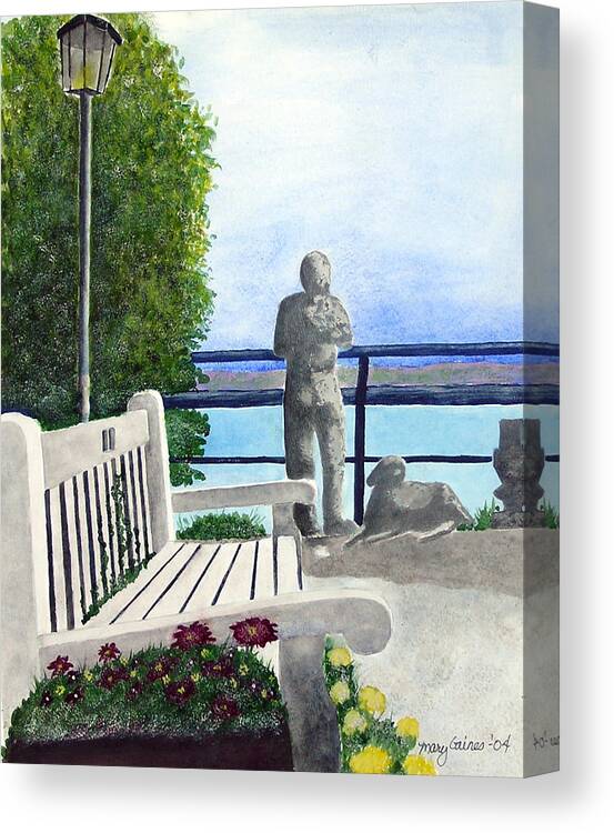 Statues Canvas Print featuring the print Peaceful Langley by Mary Gaines