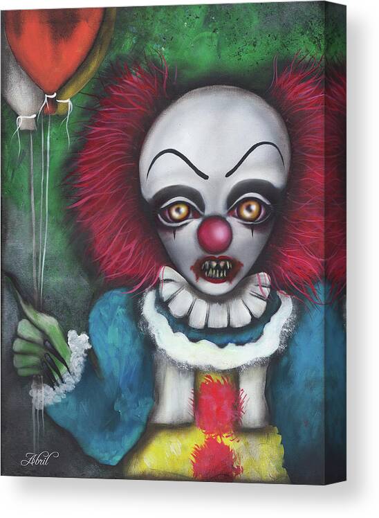 Pennywise Canvas Print featuring the painting Pennywise by Abril Andrade