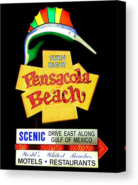 Pensacola Canvas Print featuring the photograph Pensacola Beach Turn Right by Larry Beat