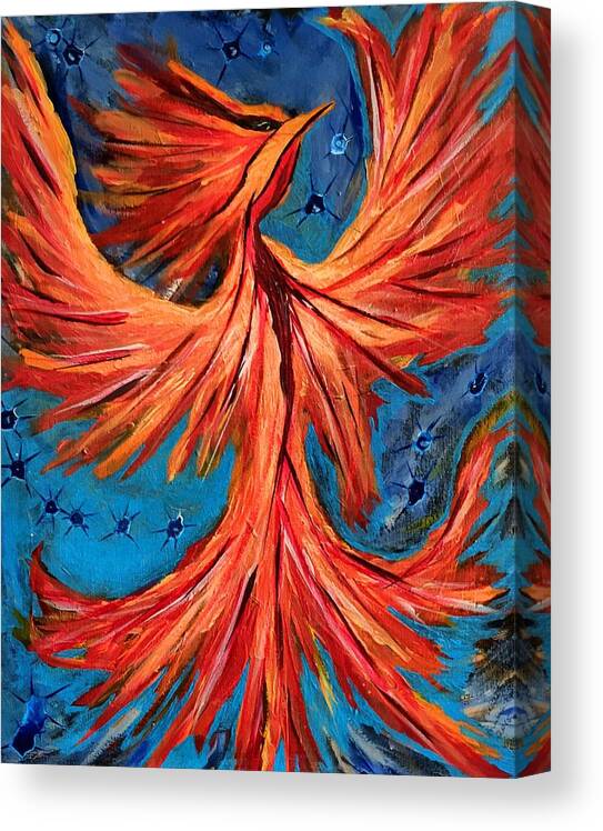 Pheonix Canvas Print featuring the painting Pheonix by Eric Wait