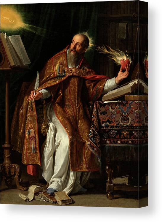 Saint Augustine Of Hippo Canvas Print featuring the painting Philippe de Champaigne by Saint Augustine