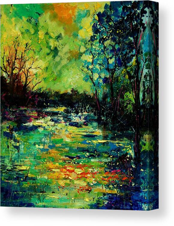 Pond Canvas Print featuring the painting Pond 560120 by Pol Ledent