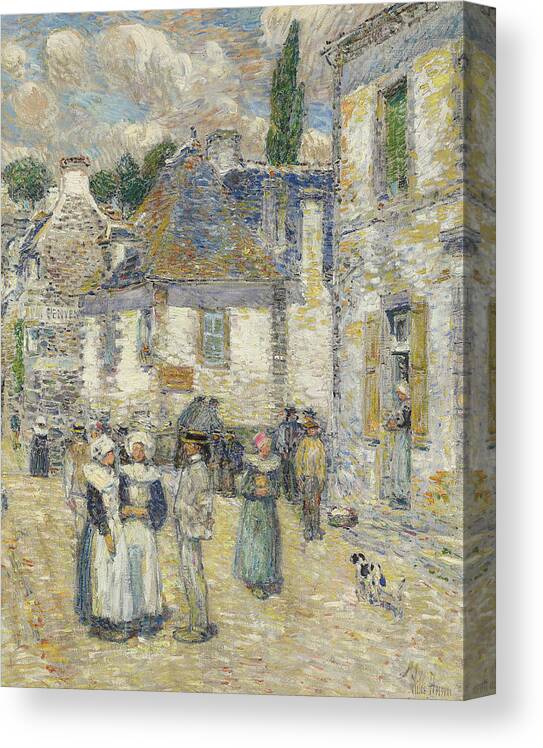 Childe Hassam Canvas Print featuring the painting Pont-Aven by Childe Hassam